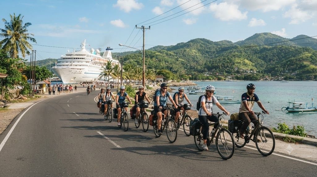 bike tour from cruise port Lombok
