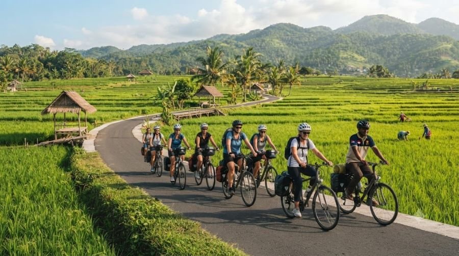 bike tour from cruise port Lombok