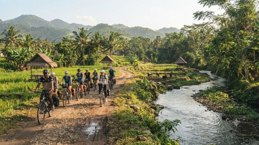 bike tour from cruise port Lombok