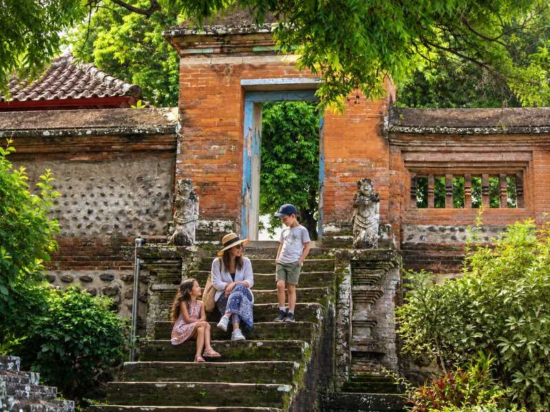Visitors exploring Lingsar Temple Lombok