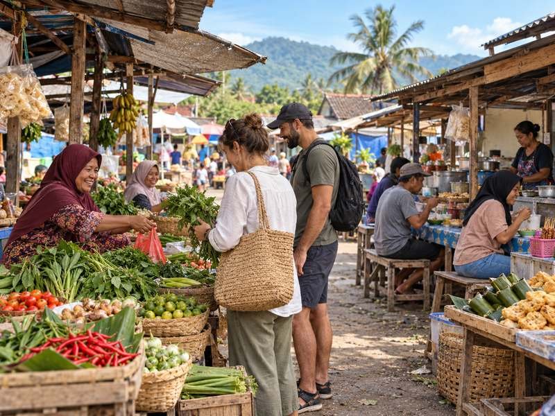 local market near Senggigi Lombok